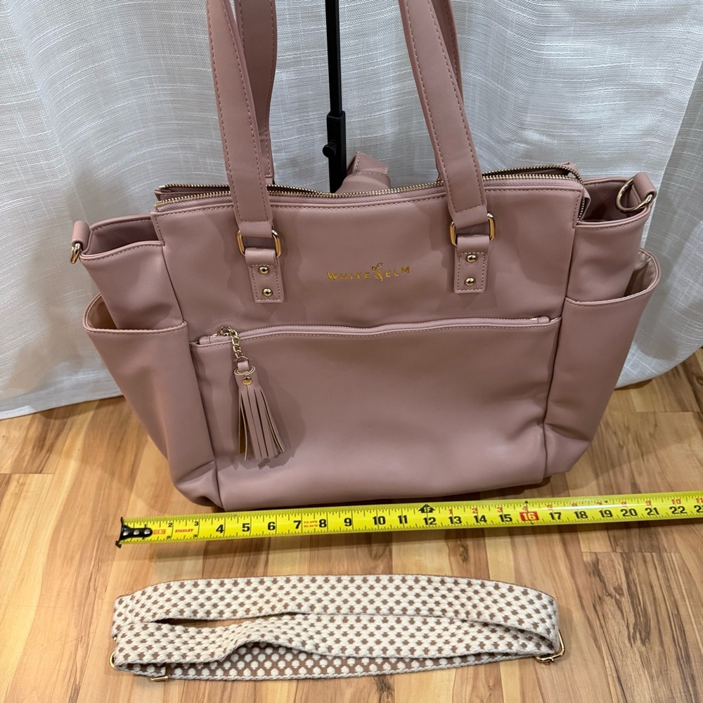 White Elm Gemini Convertible Backpack Bag Purse Tote Dusty Rose w/xtra Strap - Picture 8 of 14